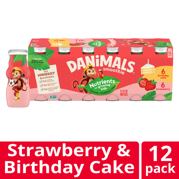 Danimals Strawberry Explosion & Birthday Cake Variety Pack Smoothies