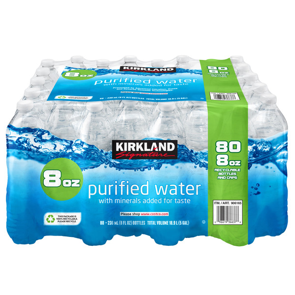Kirkland Signature Purified Drinking Water, 8 fl oz, 80 ct Same