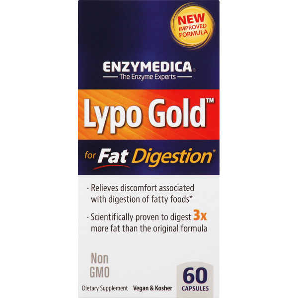 Enzymedica Lypo Gold, for Fat Digestion, Capsules Same-Day