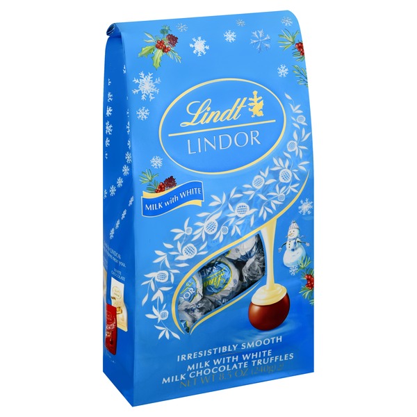 Lindt LINDOR Holiday Milk and White Snowman Chocolate Truffles (8.5 oz