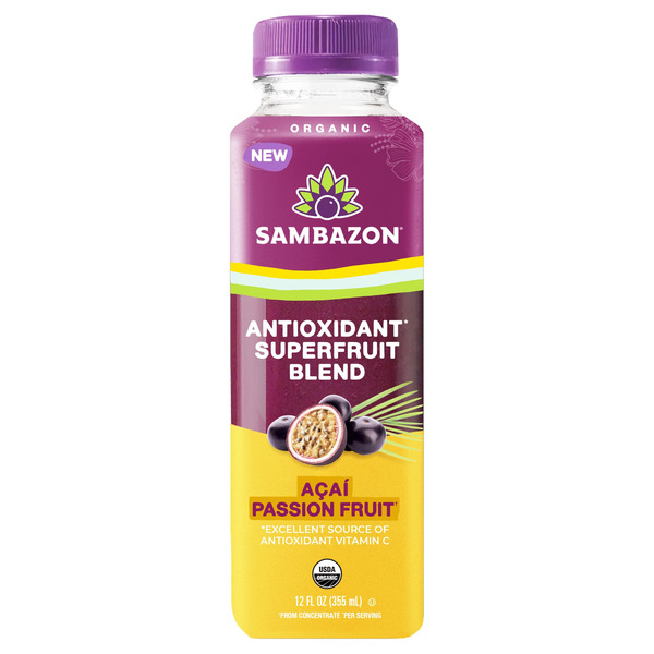 Sambazon Organic Acai Passion Fruit Antioxidant Blend, 12 fl oz, 6