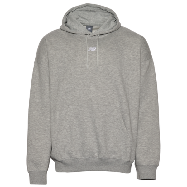 New Balance Men's Oversized Center Embroidered Hoodie - White/Grey