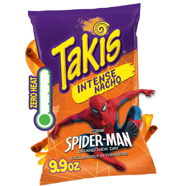 Takis Intense Nacho 9.9 oz Sharing Size Bag, Cheese Flavored Non-Spicy Cheesy Rolled Tortilla Chips