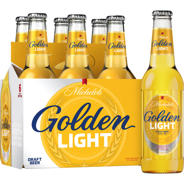 Michelob Golden Draft Light 6X12Oz Glass Bottle Basket Carrier
