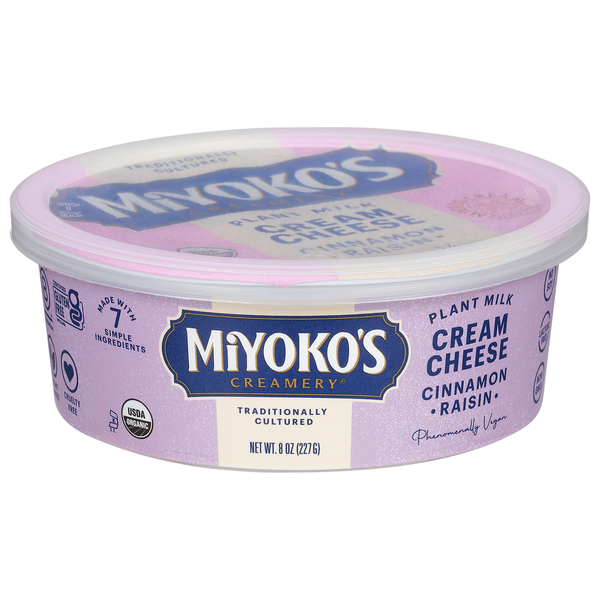 Miyoko's Creamery Organic, Cinnamon Raisin Plant Milk Cream Cheese