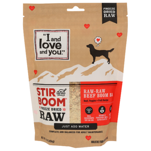 I And Love And You Stir And Boom Beef Boom Ba Freeze Dried Raw Dog Food