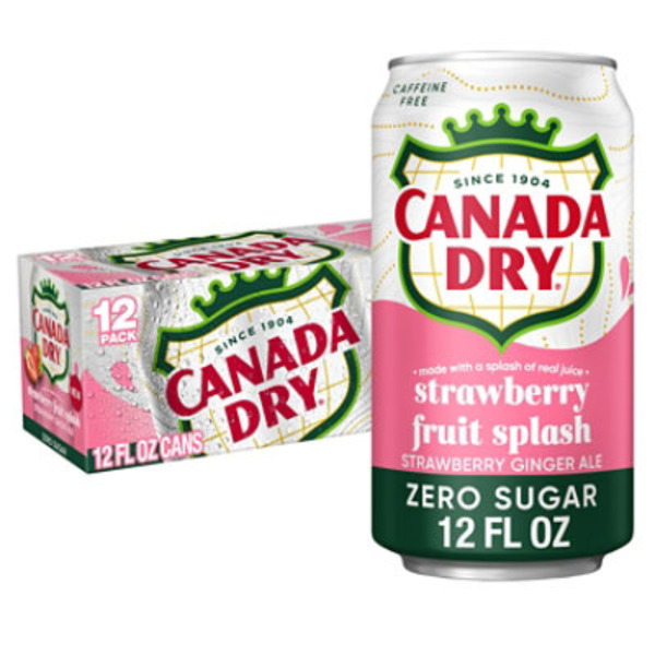 Canada Dry Zero Sugar Strawberry Fruit Splash Strawberry Ginger Ale