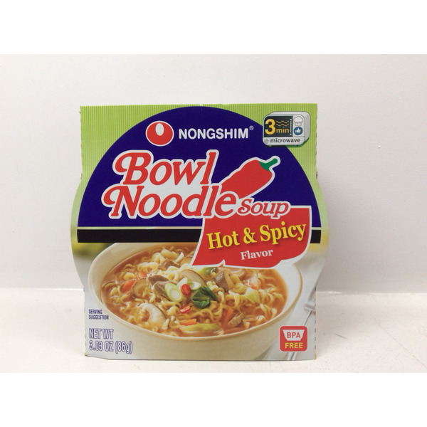 Nongshim Bowl Noodles Hot & Spicy Flavor