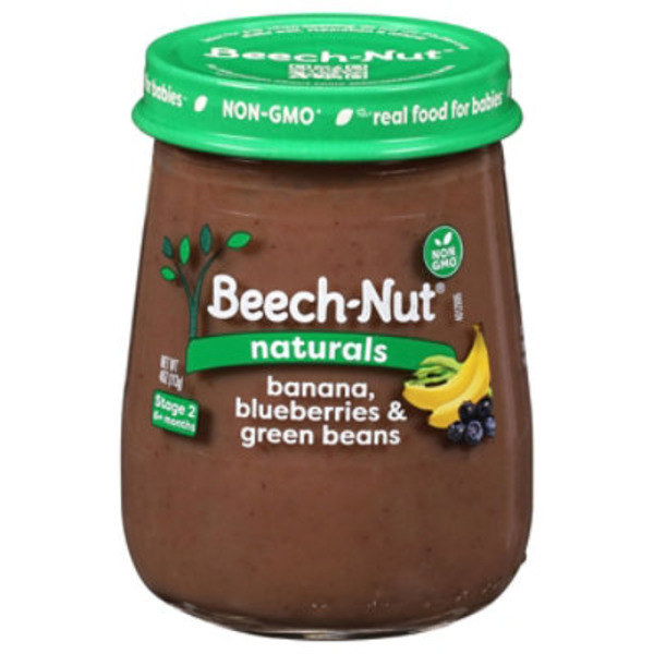 Beech-Nut Naturals Stage 2 Baby Food, Banana Blueberries & Green Beans, 4 oz Jar