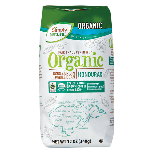 Simply Nature Fair Trade Organic Honduran Whole Bean Coffee