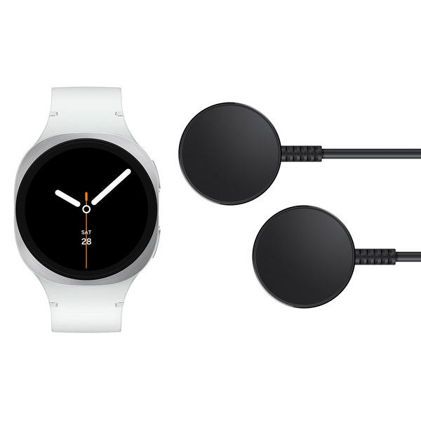 Samsung Galaxy Watch8 40mm Smartwatch with Two Wireless Fast Chargers, Silver