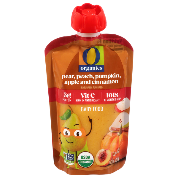 O Organics Tots (12 Months & Up) Pear Peach Pumpkin Apple and Cinnamon Baby Food