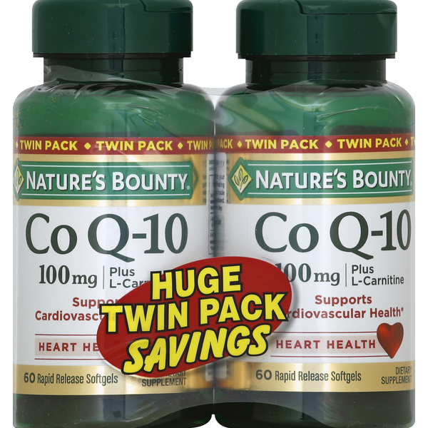 l carnitine nature's bounty Nature's Bounty Co Q-10, Rapid Release Softgels, Twin Pack Same-Day  Delivery or Pickup