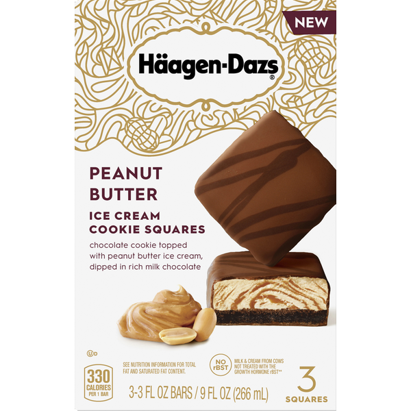Haagen-Dazs Ice Cream, Cookie Squares, Peanut Butter Same-Day