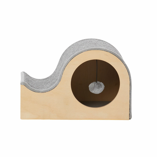 Whiskery City Modern Curvy Cat Scratcher with Toy