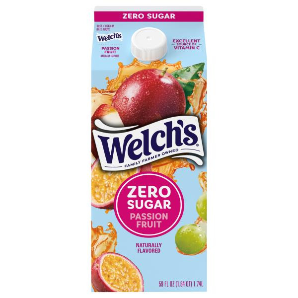Welch's Passion Fruit Zero Sugar Drink, 59oz fl oz Carton Same-Day