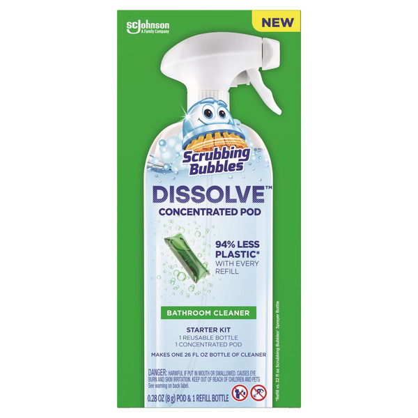 Scrubbing Bubbles Dissolve™ Bathroom Cleaner Starter Kit, Bottle + Concentrated Dissolvable Pod