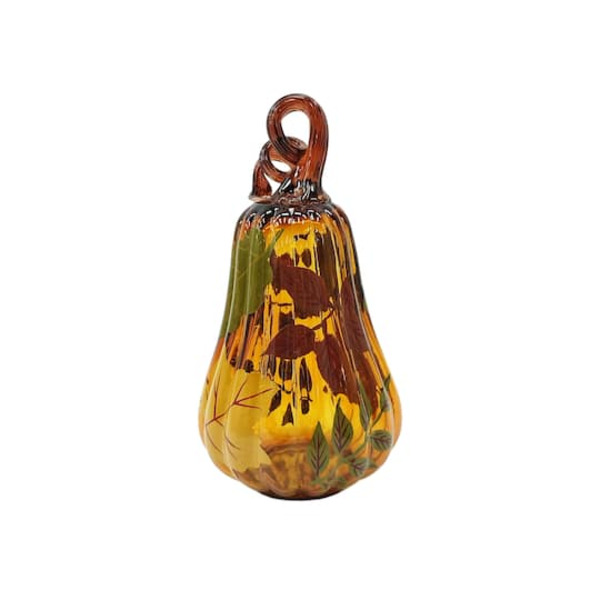Ashland Fall Foliage Glass Pumpkin Tabletop Decor