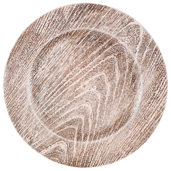 Home Collection Faux Wood Charger Plates in Grey or Gold Same-Day