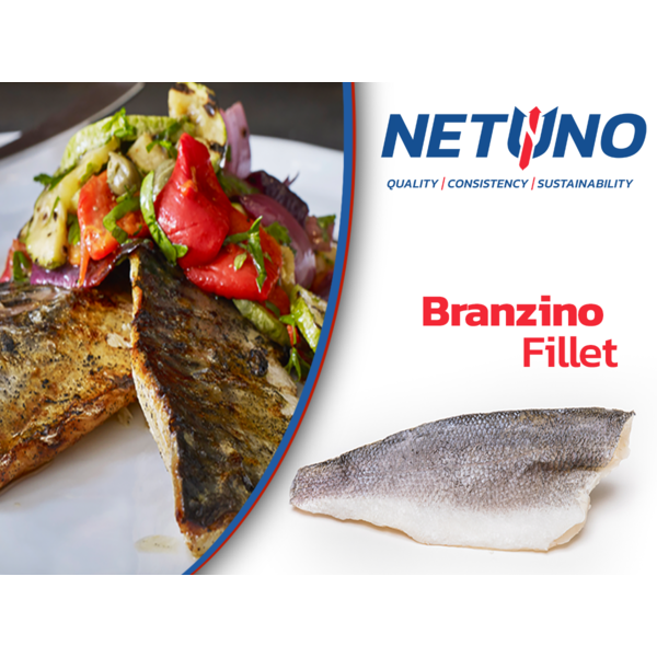 NETUNO USA � Branzino Fillet, Skin On � 5-6 oz each - 10 lbs