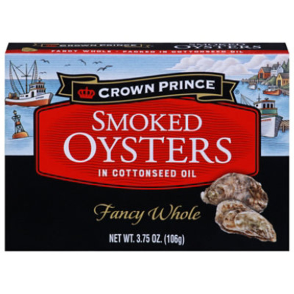 Crown Prince Fancy Whole Smoked Oysters in Cottonseed Oil