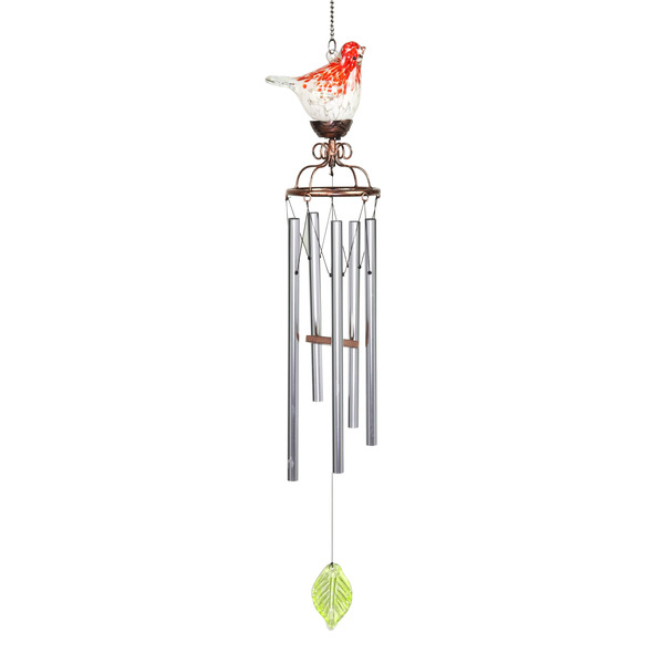 Exhart 44.02-in Red Metal Solar Wind Chime