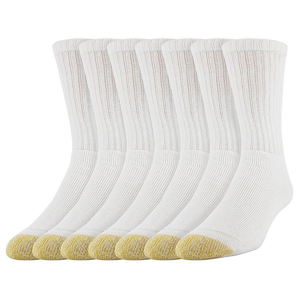 GOLD TOE Men's Harrington Crew Socks, Large - White