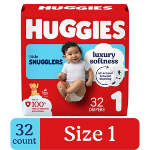 Huggies Little Snugglers Baby Diapers, Size 1 (8-14 lbs)