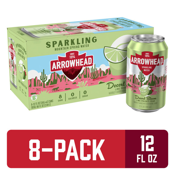 ARROWHEAD Sparkling Water Aluminum Can Desert Bloom - Lime Prickly