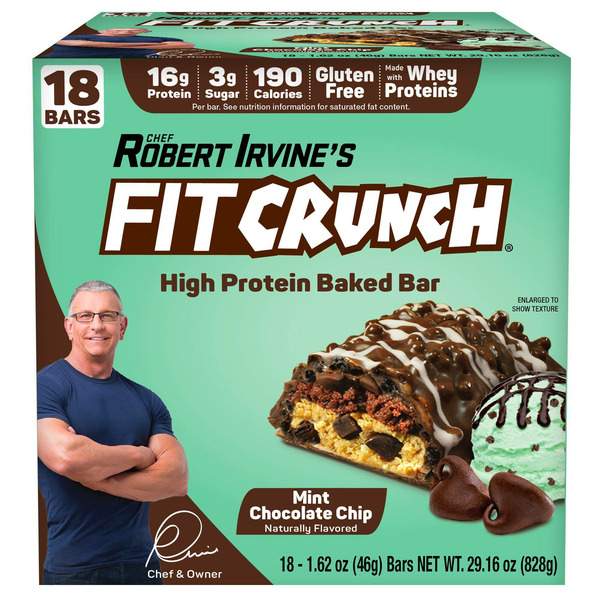 Costco Fitcrunch Mint Chocolate Chip Whey Protein Baked Bars SameDay