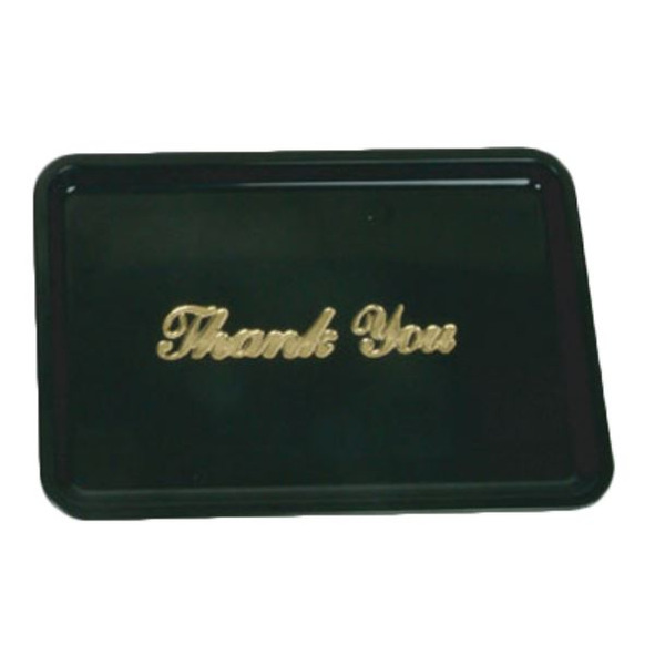 Plastic THANK YOU Tip Tray, Black, 4.5x6.5"