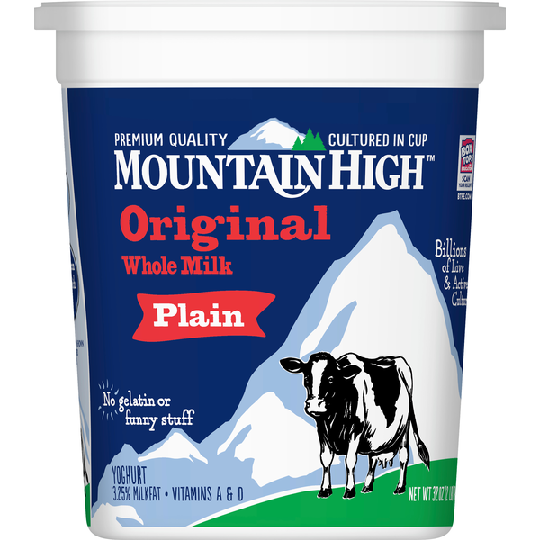 Mountain High Yoghurt, Original, Whole Milk, Plain (32 oz) Instacart