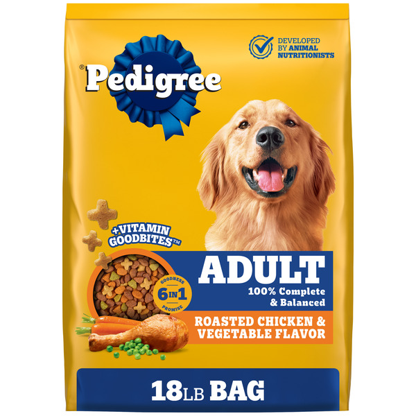 Pedigree Adult Dry Dog Food Roasted Chicken & Vegetable Flavor, 18 lb. Bag
