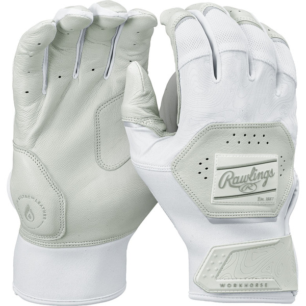 Rawlings Adults' Workhorse Batting Gloves, XL - White