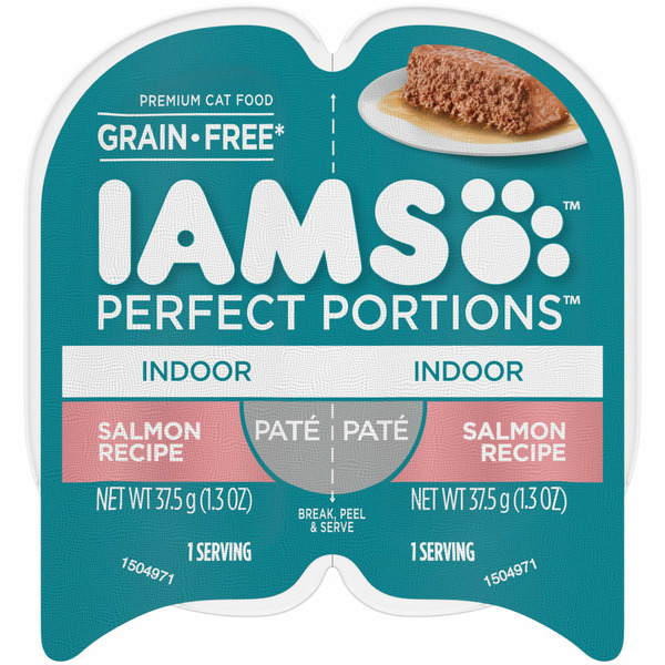 IAMS Indoor Adult Grain Free Wet Cat Food Paté, Salmon Recipe