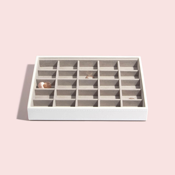 Stackers Classic 25-Section Tray - White - 9-7/8" x 7-1/4" x 1-1/2"