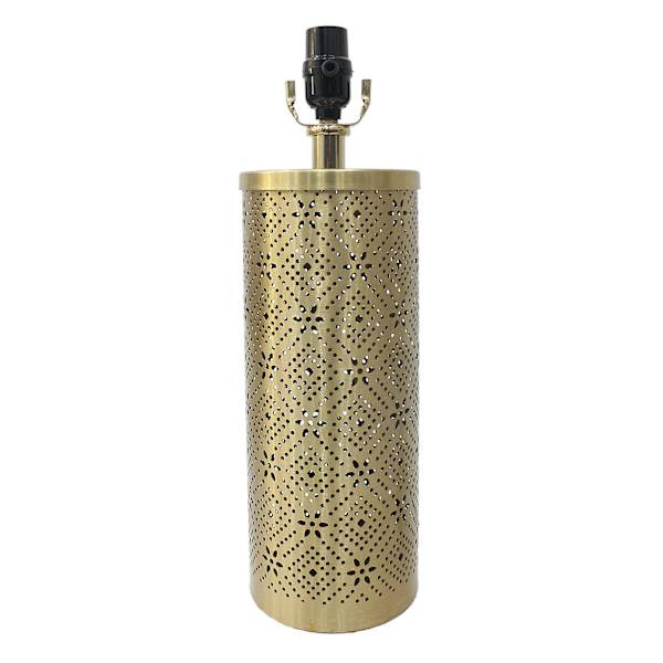 Found & Fable Gold Punched Metal Table Lamp Base, 17"