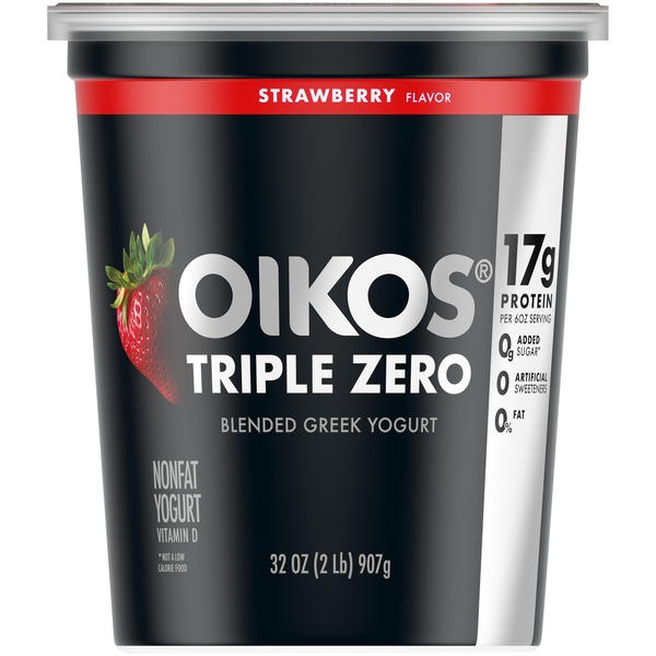 Oikos Triple Zero Strawberry Greek Yogurt (32 oz) Instacart