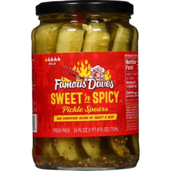 Famous Dave's Pickle Spears, Sweet 'n Spicy, Mild, Fresh Pack