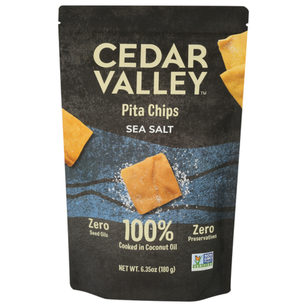 Cedar Valley Sea Salt Pita Chips Cooked In Coconut Oil