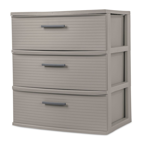 Brightroom 3 Drawer Wide Tower Light Gray - ™