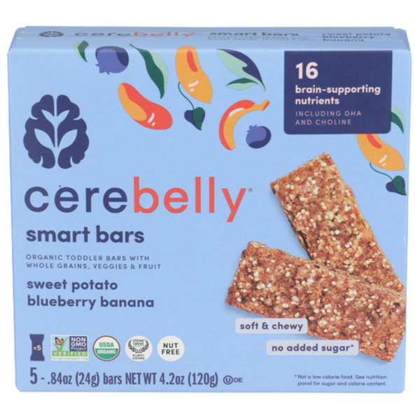 Cerebelly Inc Organic Sweet Potato Blueberry Banana Smart Bars 5 Pack