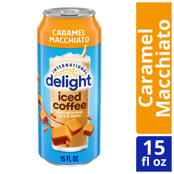 International Delight Iced Coffee, Caramel Macchiato, Grab and Go Coffee Drinks Made with Real Milk and Cream, 15 FL OZ Can