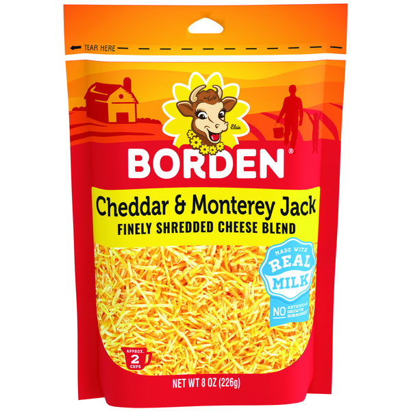 Borden Finely Shredded Cheese, Cheddar & Monterey Jack