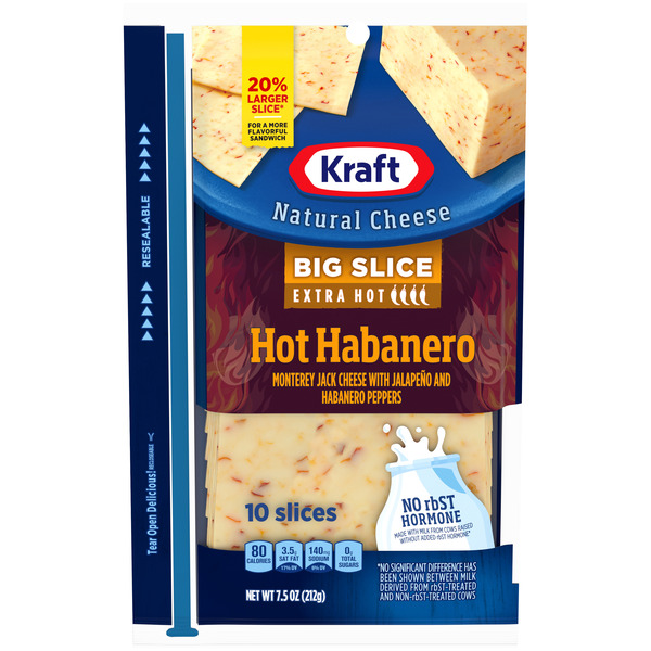 Kraft Big Slice Hot Habanero Monterey Jack Cheese Slices with