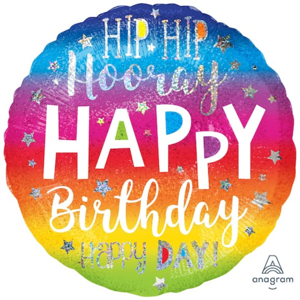 Anagram INFLATED 28" Hip Hip Hooray Birthday Foil Balloon