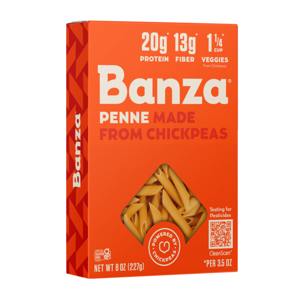 Banza Penne Pasta, Gluten Free, High Protein & Lower Carb Same-Day