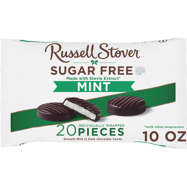 Russell Stover Sugar Free Dark Chocolate Mint Patties Candy Same