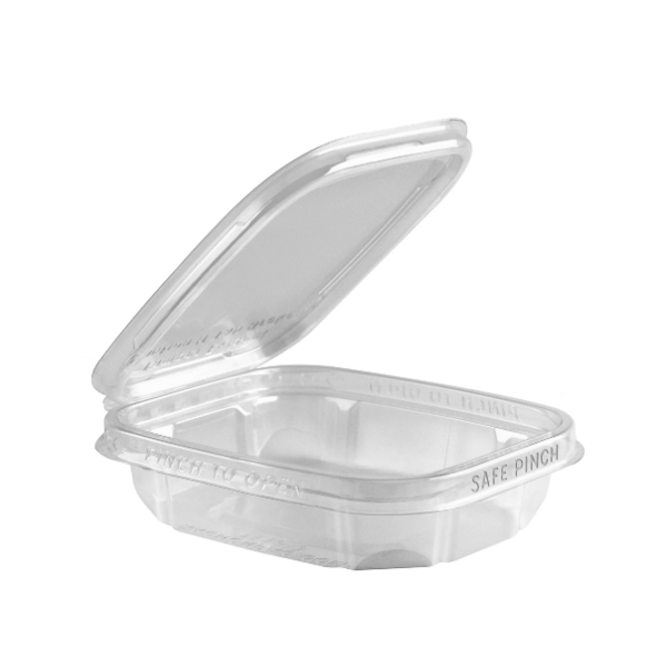 6? x 5? Hinged Container - Tamper Evident Clear Base With Clear Lid ...