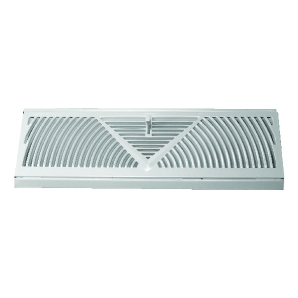 Tru Aire 3-Way Powder Coat Steel Baseboard Diffuser, 4 1/2 x 18 in - White